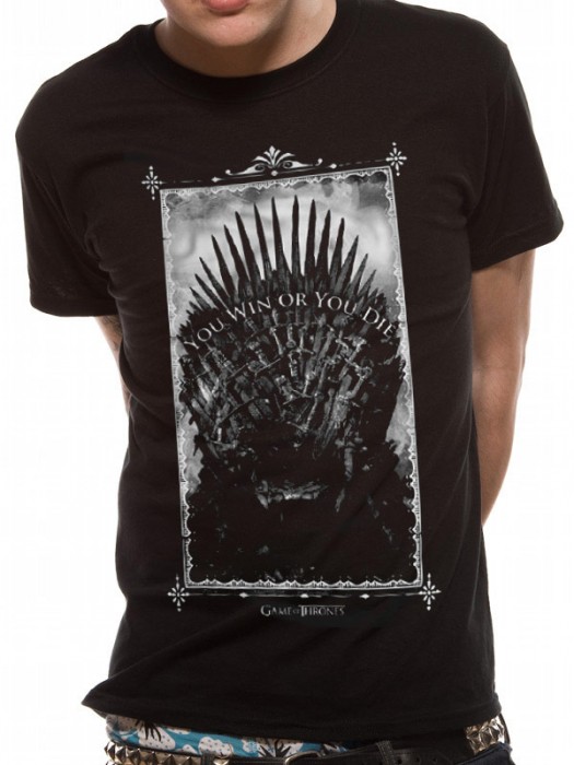 GAME OF THRONES T SHIRT Official Merchandise GAME OF THRONES - WIN OR DIE (UNISEX)   Black t-shirt